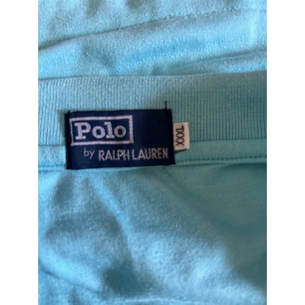 Ralph Lauren Polo Shirt Aqua Blue Short Sleeve Classic Preppy Men's Size XXXL‎